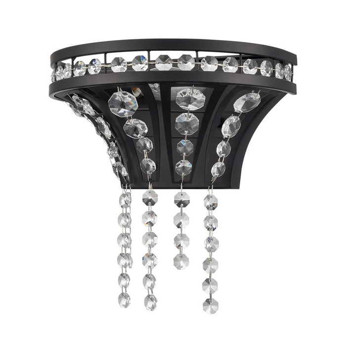 Atlas Lighting Fantania 9'' High 1Lt Sconce, Matte Black/Clear