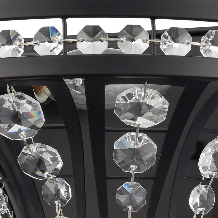 Atlas Lighting Fantania 9'' High 1Lt Sconce, Matte Black/Clear