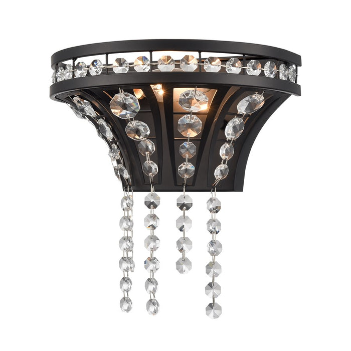 Atlas Lighting Fantania 9'' High 1Lt Sconce, Matte Black/Clear