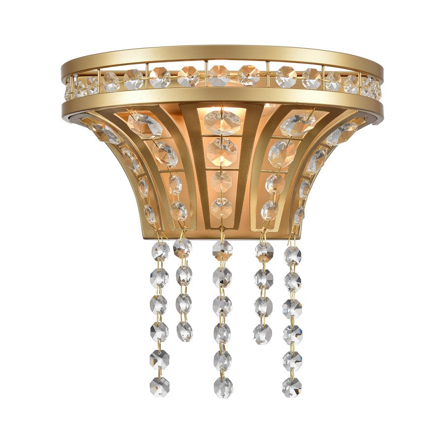 Atlas Lighting Fantania 9'' High 1Lt Sconce, Champagne Gold/Clear