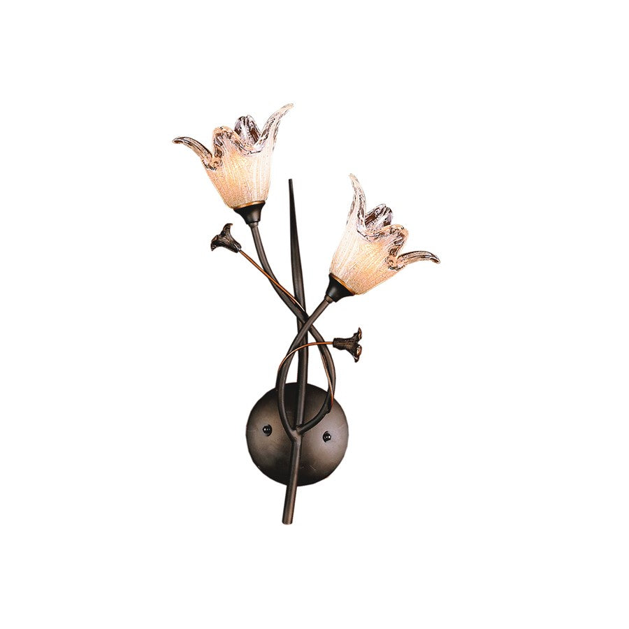 Atlas Lighting Fioritura 16'' High 2Lt Sconce, Aged Bronze/Amber