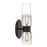 Atlas Lighting Flame 14'' High 2Lt Sconce, Matte Black/Clear