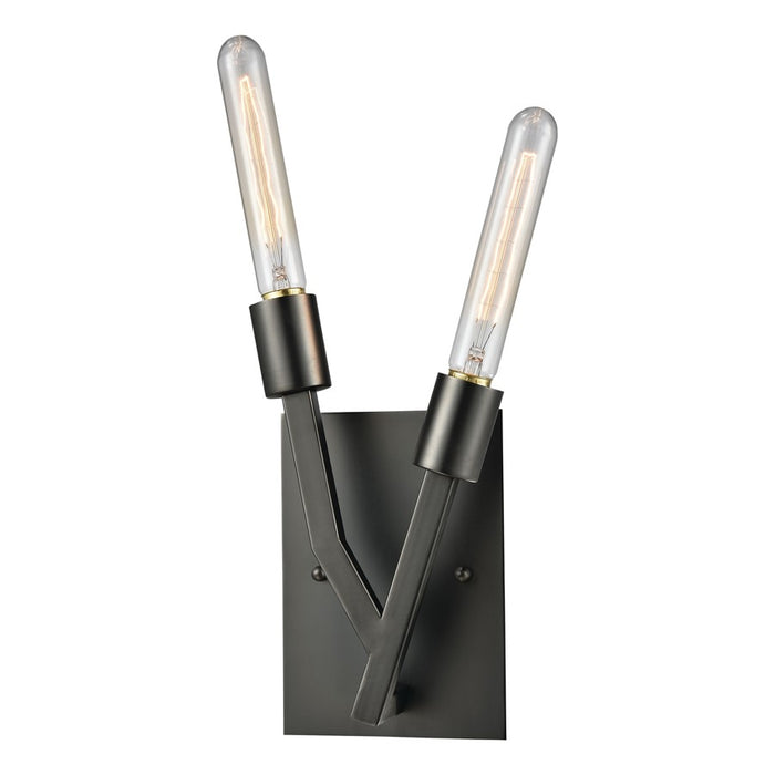 Atlas Lighting Freeform 11'' High 2Lt Sconce, Dark Graphite