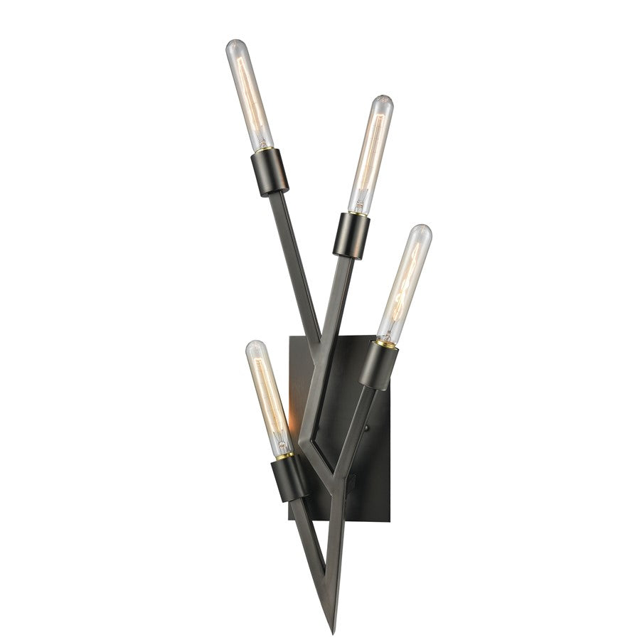 Atlas Lighting Freeform 26'' High 4Lt Sconce, Dark Graphite