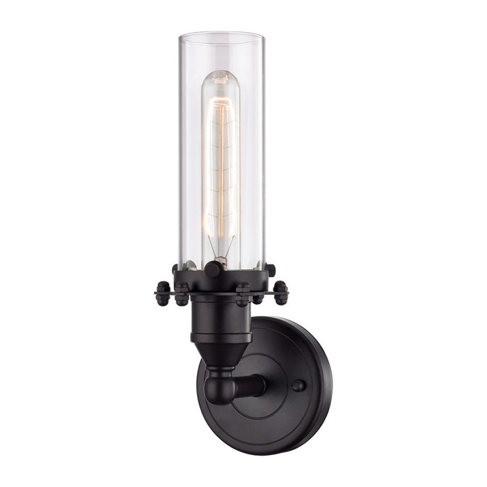 Atlas Lighting Fulton 12'' High 1Lt Sconce, Oil Rubbed Bronze/Clear