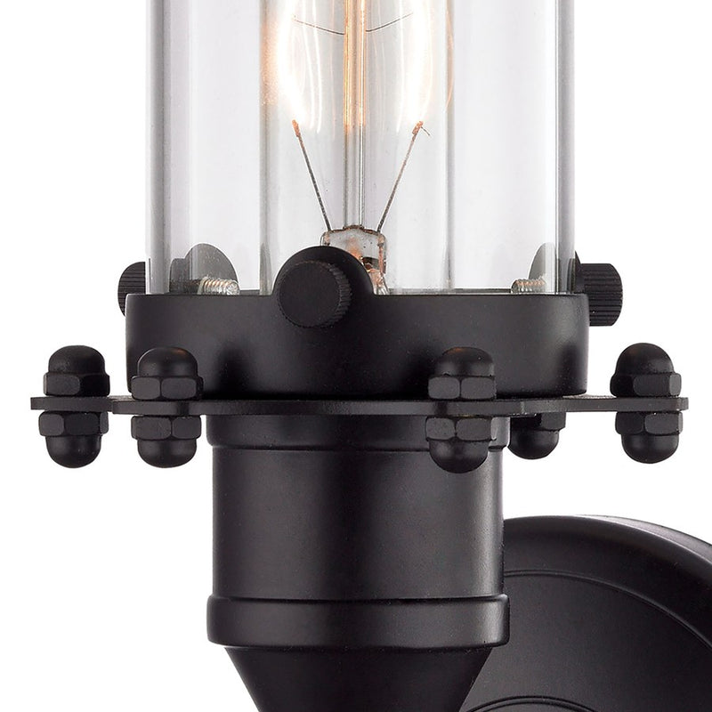 Atlas Lighting Fulton 12'' High 1Lt Sconce, Oil Rubbed Bronze/Clear