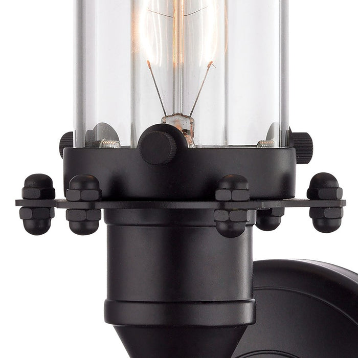 Atlas Lighting Fulton 12'' High 1Lt Sconce, Oil Rubbed Bronze/Clear