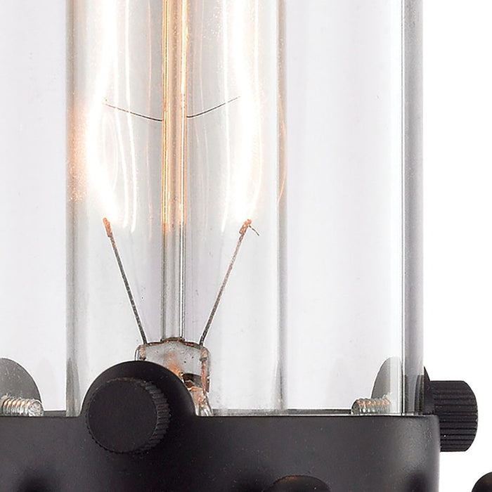 Atlas Lighting Fulton 12'' High 1Lt Sconce, Oil Rubbed Bronze/Clear