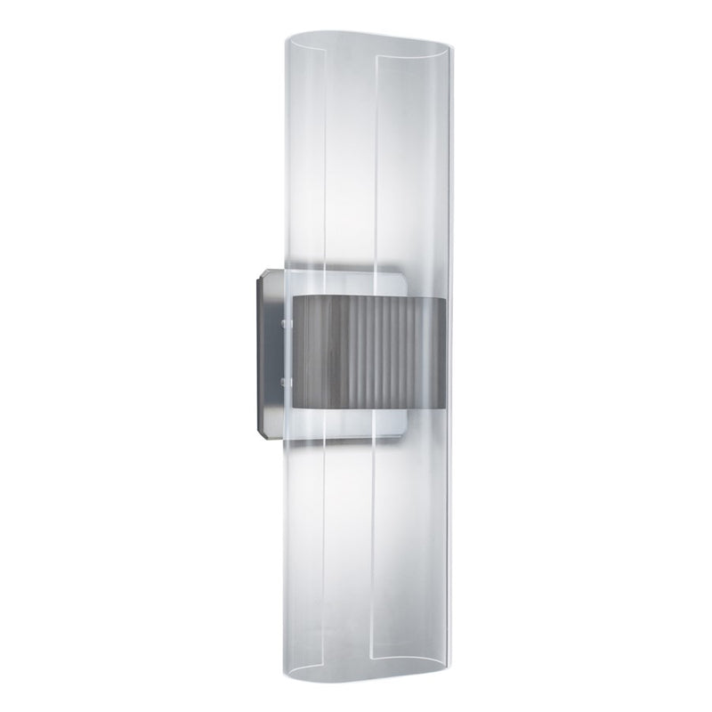 Atlas Lighting Gem 17in 1-Light LED Wall Sconce | Modern Brushed Nickel and White Acrylic | Bedroom & Hallway Accent Light | Model WL11082-NK