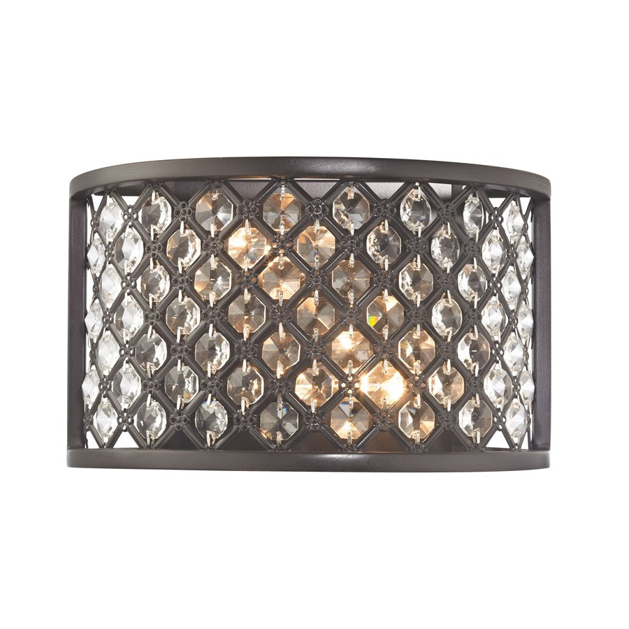 Atlas Lighting Genevieve 6'' High 2Lt Sconce, Bronze/Bronze