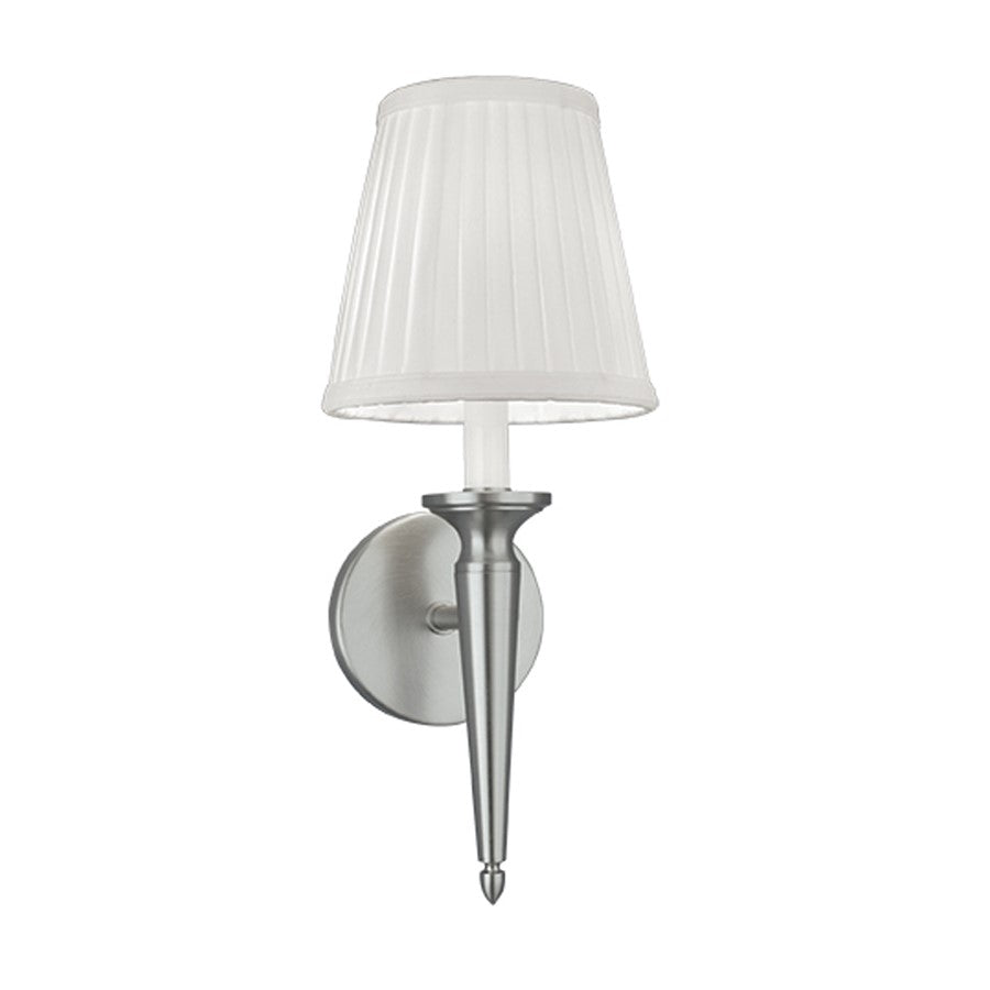 Atlas Lighting Georgetown 14.5'' High 1Lt Sconce, Nickel/White