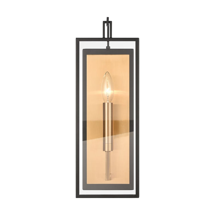 Atlas Lighting Gianni 17'' High 1Lt Sconce, Matte Black/Clear