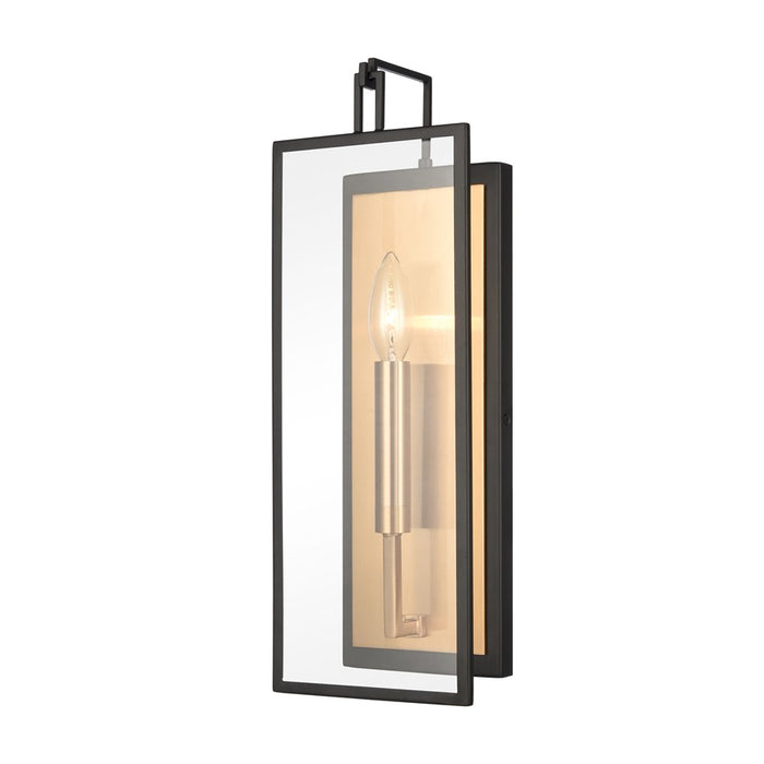 Atlas Lighting Gianni 17'' High 1Lt Sconce, Matte Black/Clear