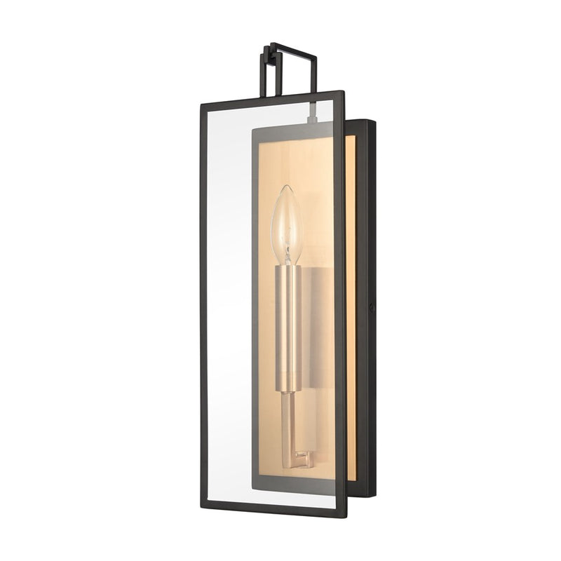 Atlas Lighting Gianni 17in 1-Light Wall Sconce | Modern Matte Black and Gold with Clear Glass | Bedroom & Living Room | Model WL11086-BK