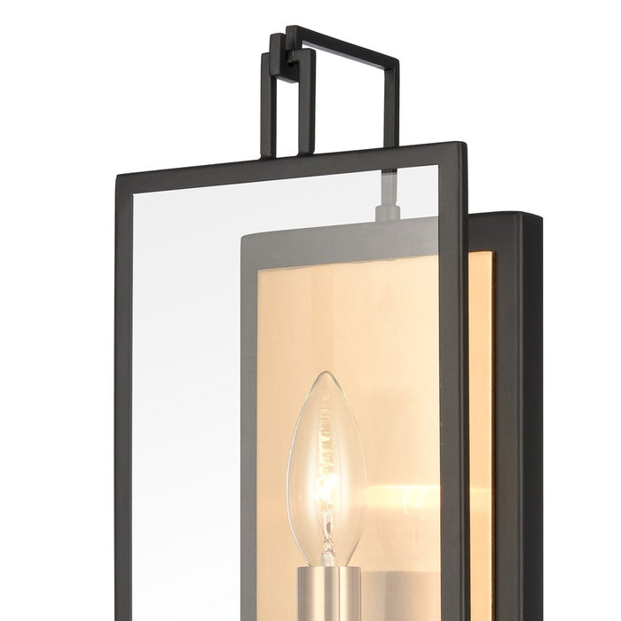 Atlas Lighting Gianni 17'' High 1Lt Sconce, Matte Black/Clear