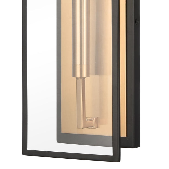Atlas Lighting Gianni 17'' High 1Lt Sconce, Matte Black/Clear