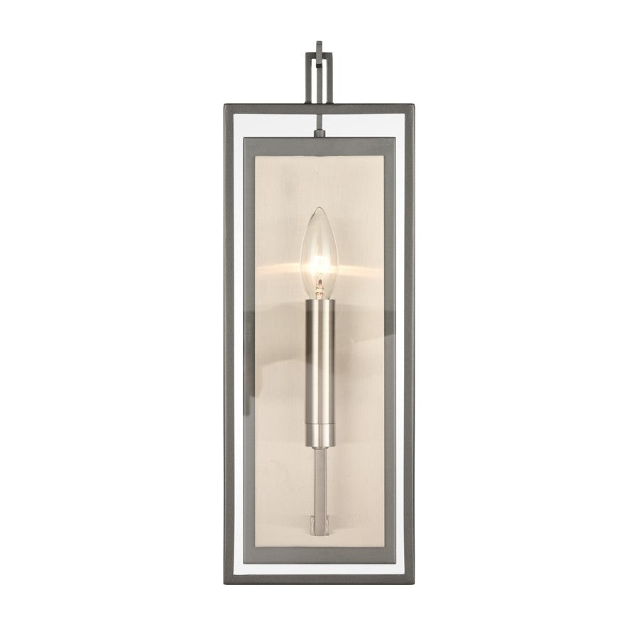 Atlas Lighting Gianni 17'' High 1Lt Sconce, Dark Gray/Clear