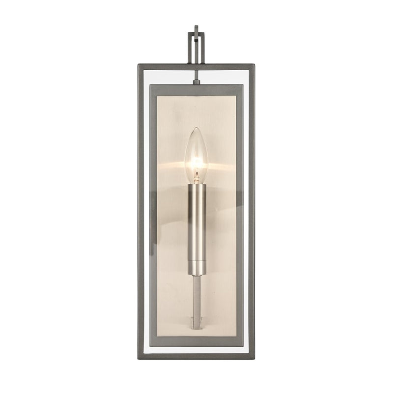 Atlas Lighting Gianni 17in 1-Light Wall Sconce | Modern Brushed Nickel and Clear Glass | Bedroom & Hallway | 6 x 4 x 17 in | Model WL11086-NK