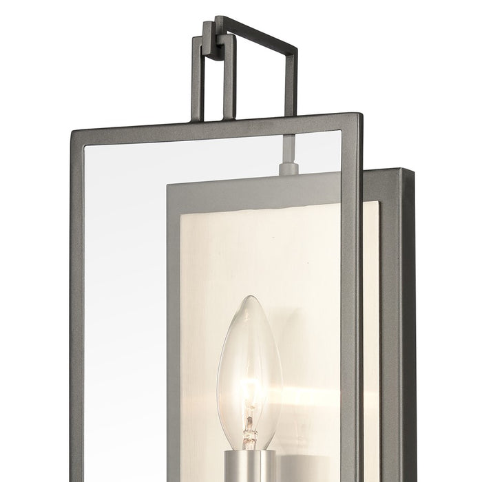 Atlas Lighting Gianni 17'' High 1Lt Sconce, Dark Gray/Clear