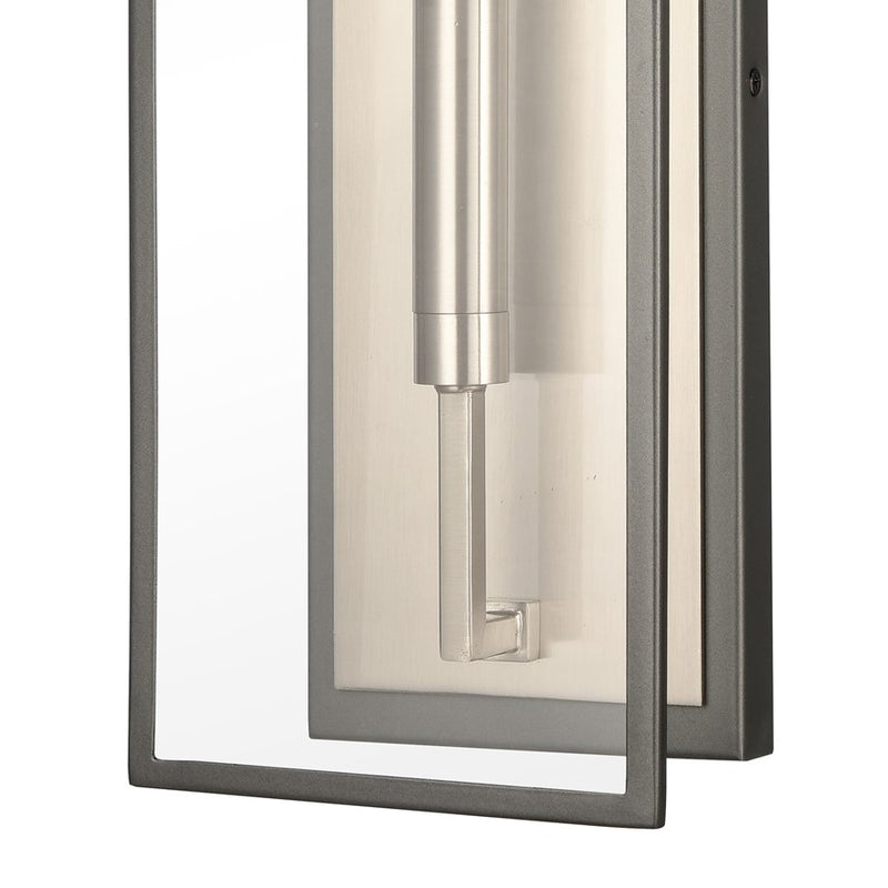 Atlas Lighting Gianni 17'' High 1Lt Sconce, Dark Gray/Clear