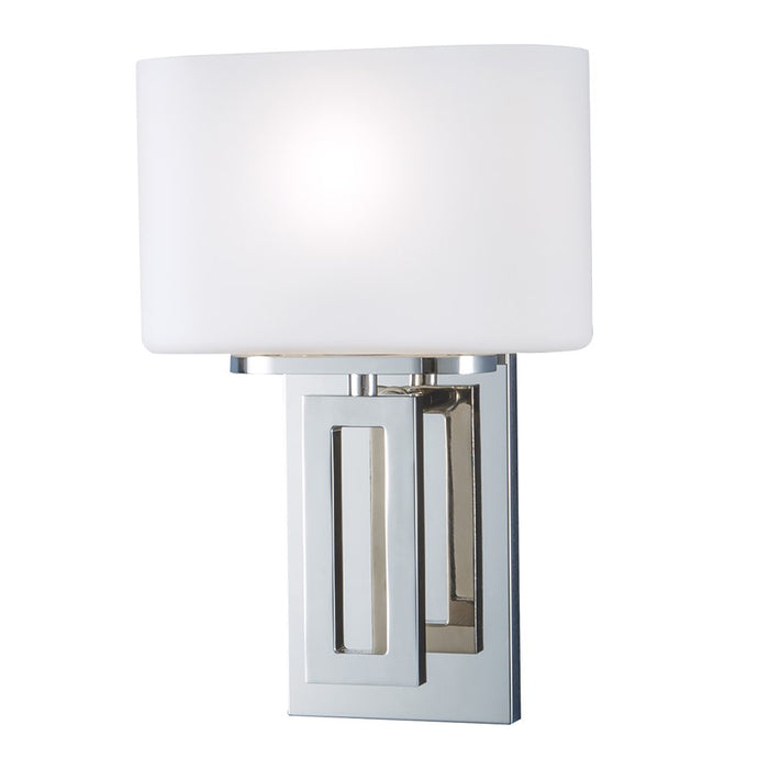 Atlas Lighting Hamilton 11.5''H 1Lt Sconce, Polished Nickel/White