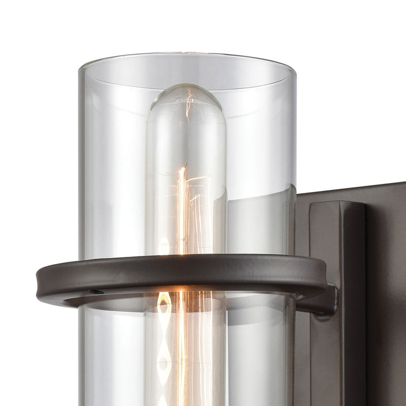 Atlas Lighting Holbrook 10in 1-Light Wall Sconce | Transitional Oil Rubbed Bronze and Clear Glass | Bedroom & Hallway | Model WL11088-BZ