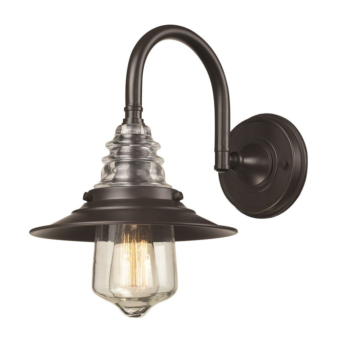 Atlas Lighting Insulator Glass 14'' High 1Lt Sconce, Bronze/Clear