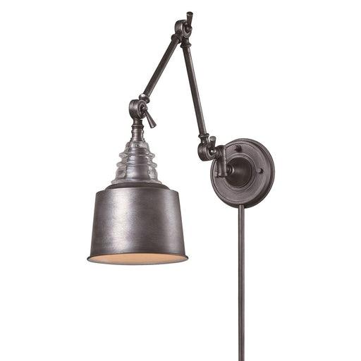 Atlas Lighting Insulator Glass 18'' High 1Lt Sconce, Zinc/Gray
