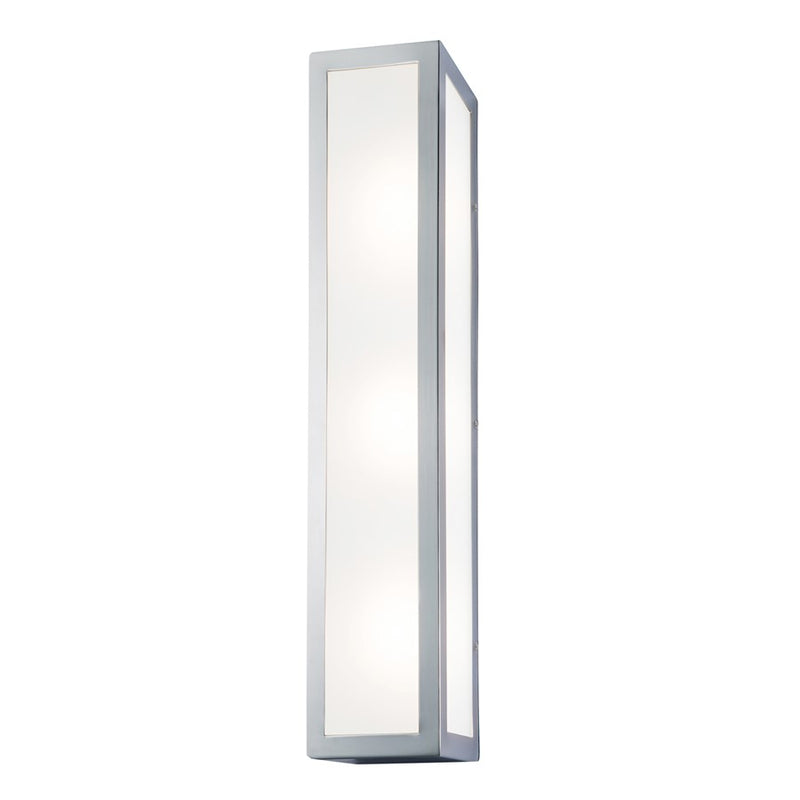 Atlas Lighting Kaset 24in 1-Light Wall Sconce | Modern Chrome and White Glass | Hallway & Bedroom Accent Light | 24 x 3.75 x 18 in | Model WL11096-CH