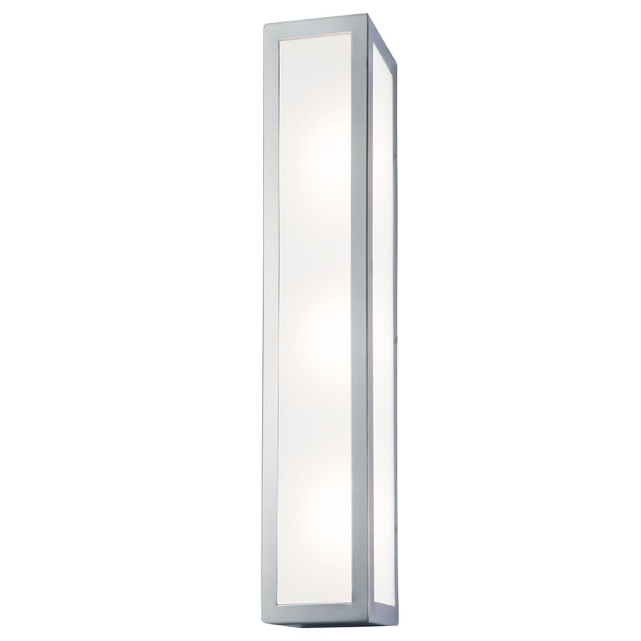 Atlas Lighting Kaset 24'' High Integrated LED Sconce, Nickel/White