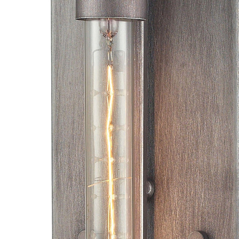 Atlas Lighting Laboratory 20in 1-Light Wall Sconce | Modern Weathered Zinc Metal | Living Room & Home Office Accent Light | Model WL11099-GY