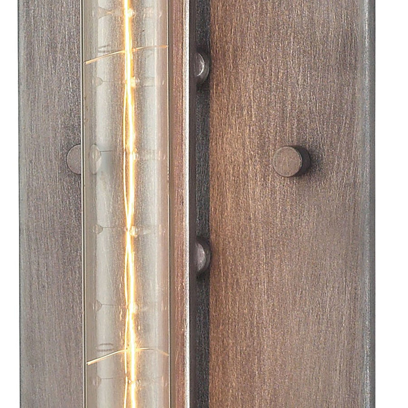 Atlas Lighting Laboratory 20in 1-Light Wall Sconce | Modern Weathered Zinc Metal | Living Room & Home Office Accent Light | Model WL11099-GY