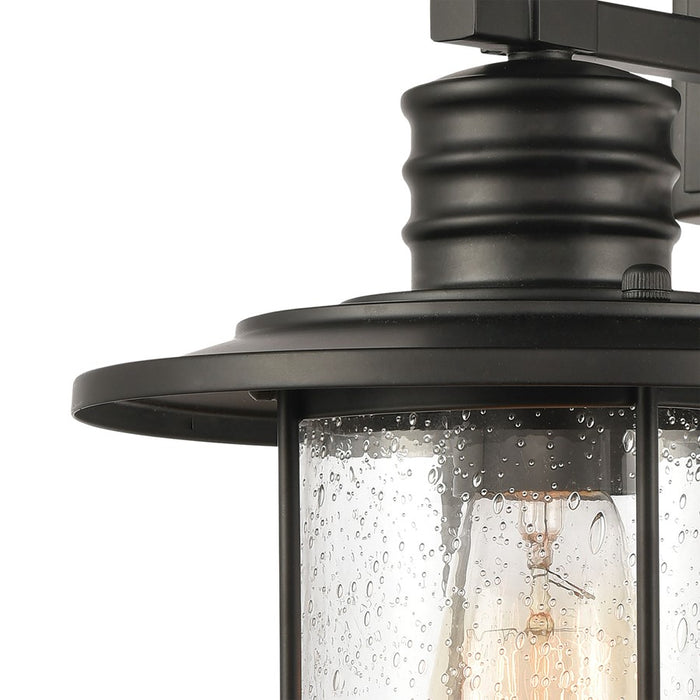 Atlas Lighting Lakeshore Drive 18'' High 1Lt Sconce, Black/Clear