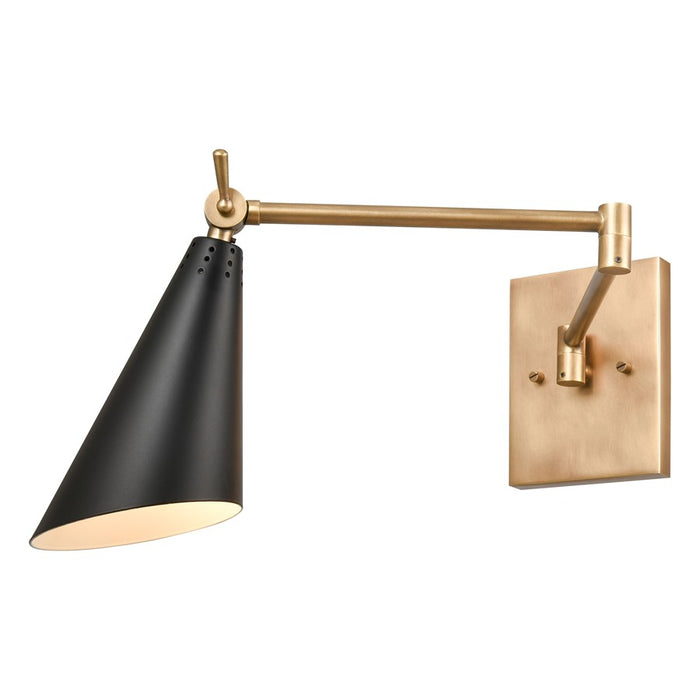 Atlas Lighting Luca 9'' High 1Lt Sconce, Natural Brass/Black