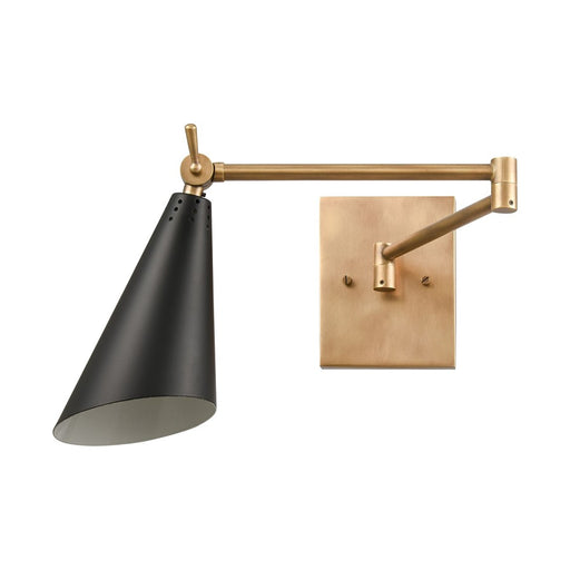 Atlas Lighting Luca 9'' High 1Lt Sconce, Natural Brass/Black