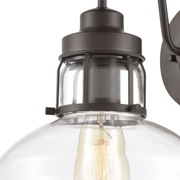 Atlas Lighting Manhattan Boutique 12''H 1Lt Sconce, Bronze/Clear