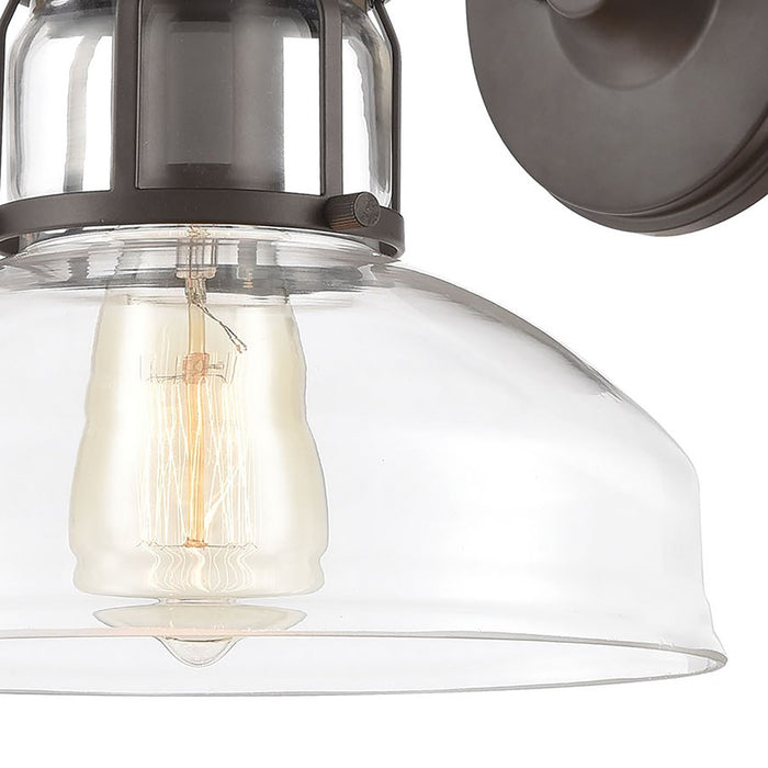 Atlas Lighting Manhattan Boutique 12''H 1Lt Sconce, Bronze/Clear