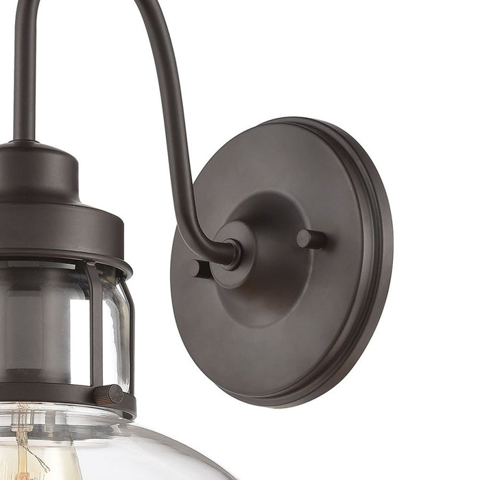 Atlas Lighting Manhattan Boutique 12''H 1Lt Sconce, Bronze/Clear