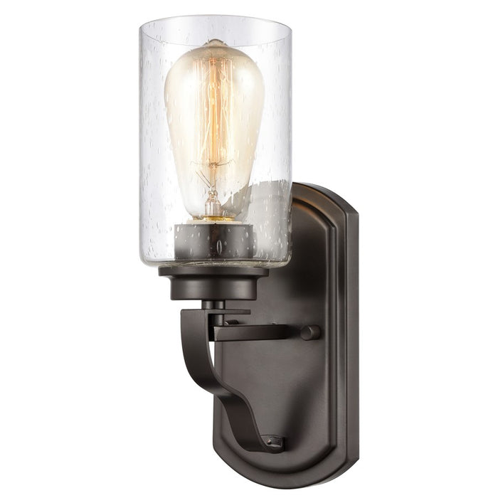 Atlas Lighting Market Square 12'' High 1Lt Sconce, Bronze/Clear