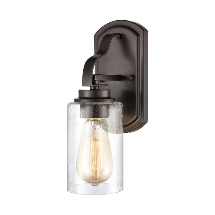 Atlas Lighting Market Square 12'' High 1Lt Sconce, Bronze/Clear
