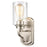 Atlas Lighting Market Square 12'' High 1Lt Sconce, Nickel/Clear