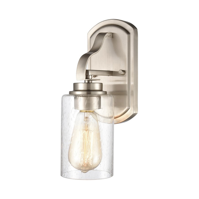 Atlas Lighting Market Square 12'' High 1Lt Sconce, Nickel/Clear