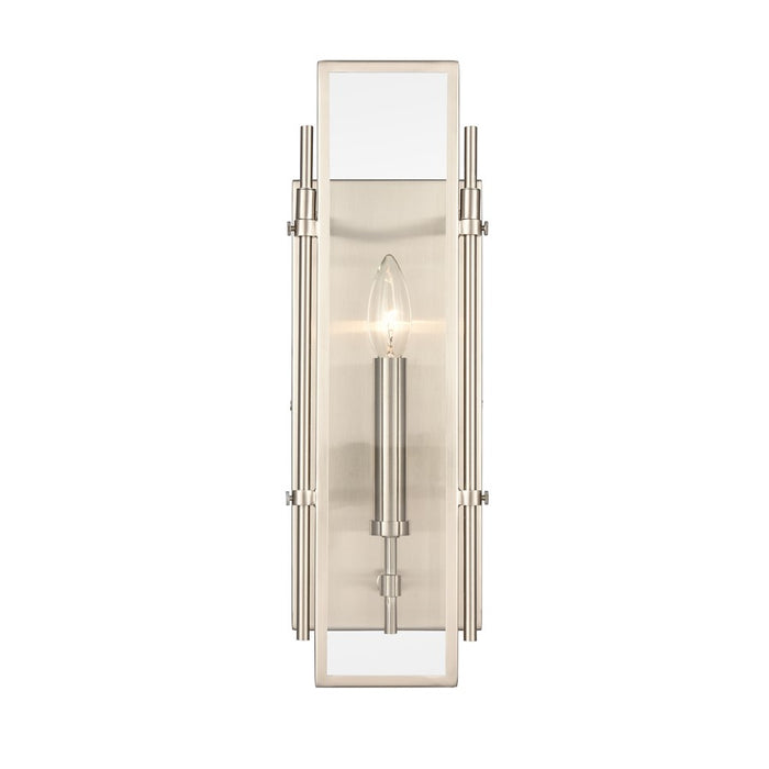 Atlas Lighting Mechanist 17'' High 1Lt Sconce, Chrome/Clear