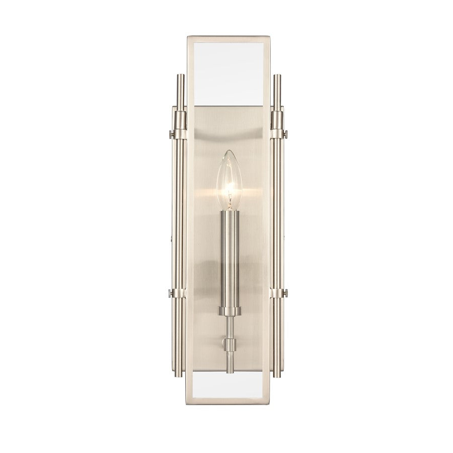 Atlas Lighting Mechanist 17'' High 1Lt Sconce, Chrome/Clear