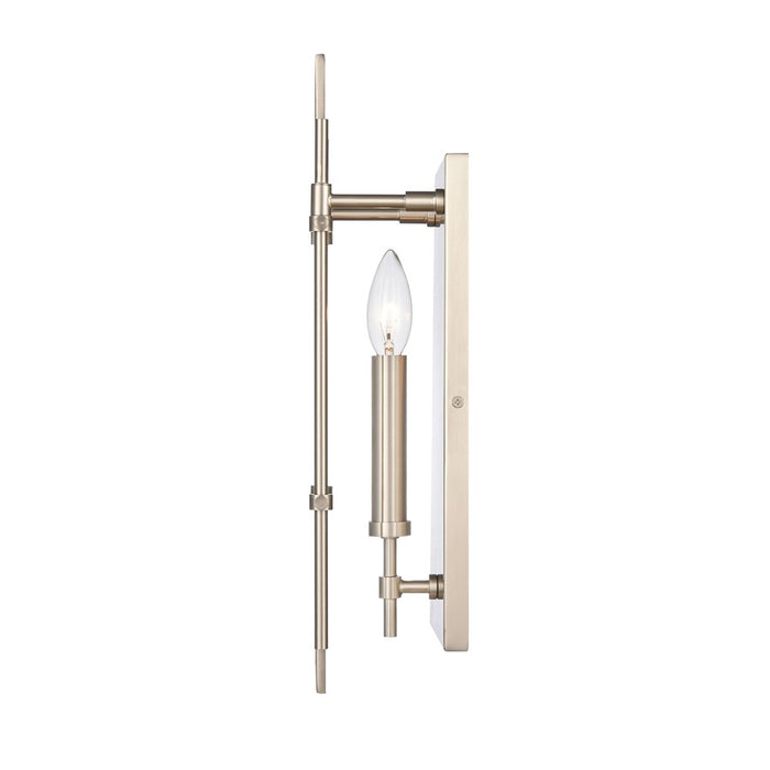 Atlas Lighting Mechanist 17'' High 1Lt Sconce, Chrome/Clear
