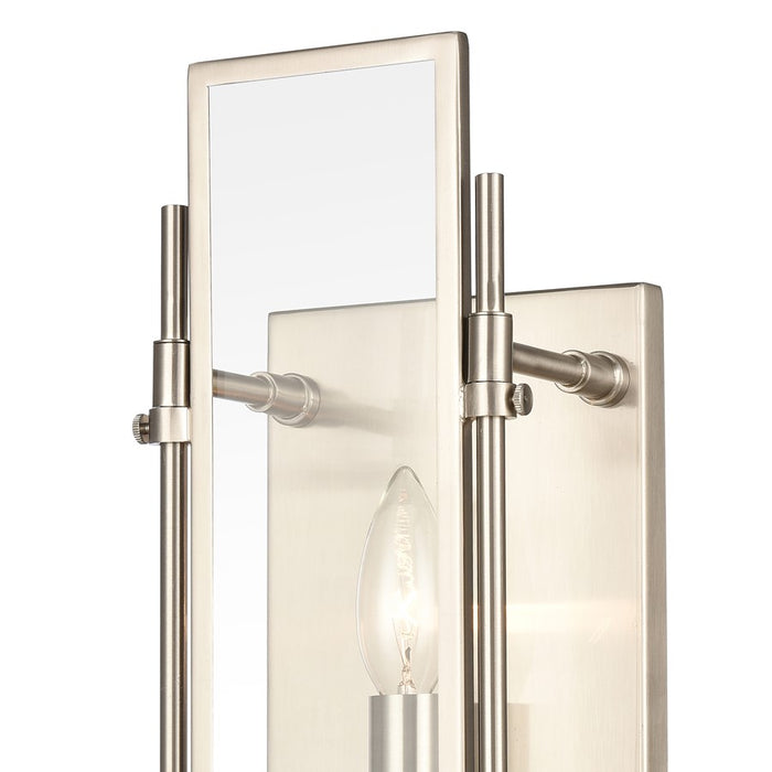 Atlas Lighting Mechanist 17'' High 1Lt Sconce, Chrome/Clear