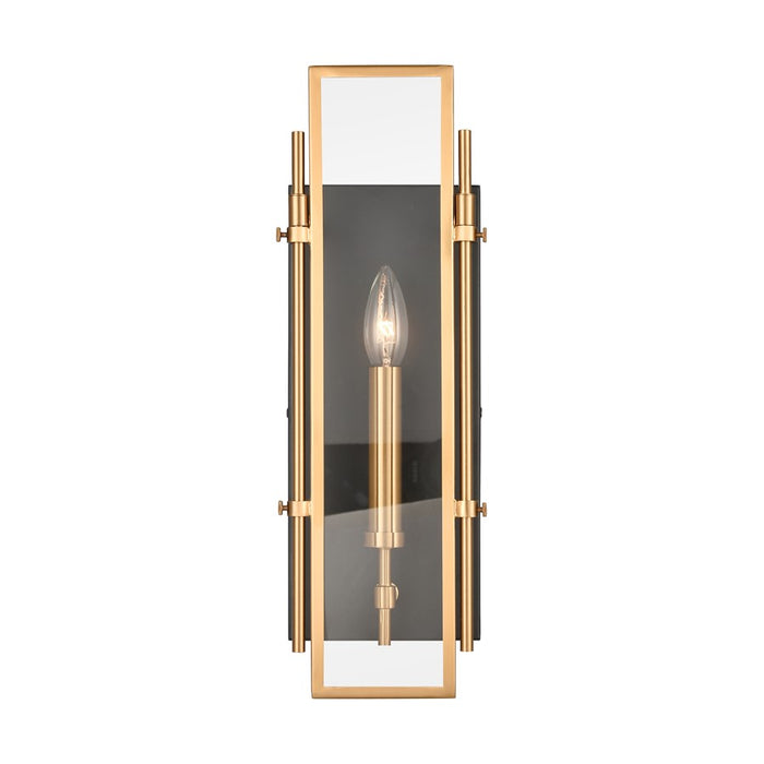 Atlas Lighting Mechanist 17'' High 1Lt Sconce, Matte Black/Clear