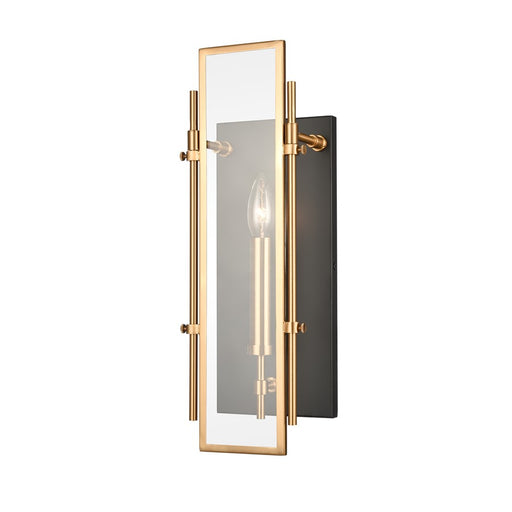 Atlas Lighting Mechanist 17'' High 1Lt Sconce, Matte Black/Clear