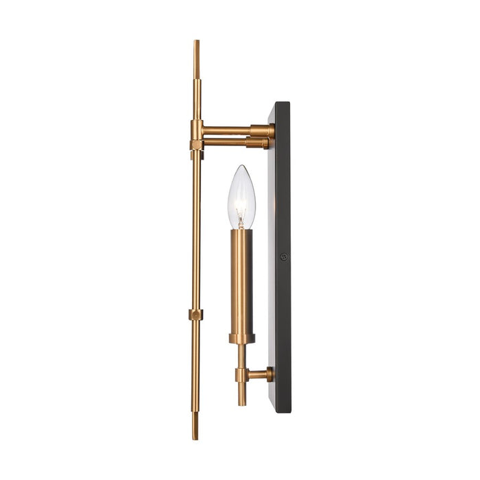 Atlas Lighting Mechanist 17'' High 1Lt Sconce, Matte Black/Clear
