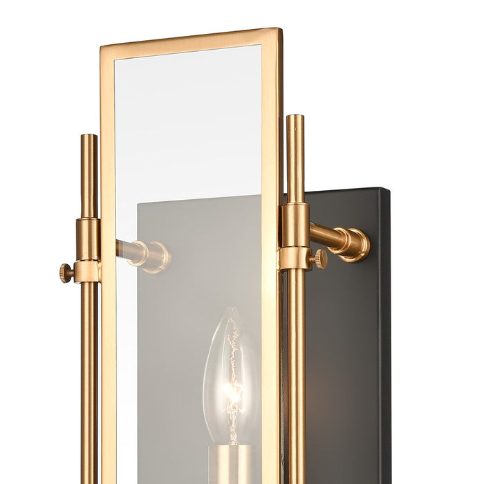 Atlas Lighting Mechanist 17'' High 1Lt Sconce, Matte Black/Clear